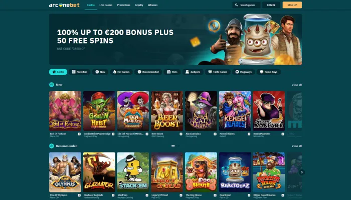 arcanebet Casino Review Header