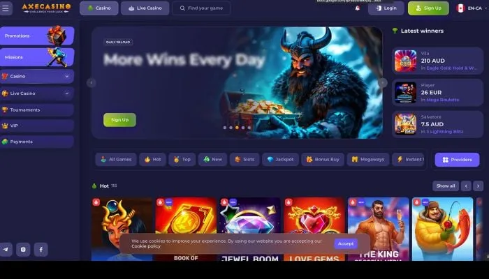Axecasino Review Header