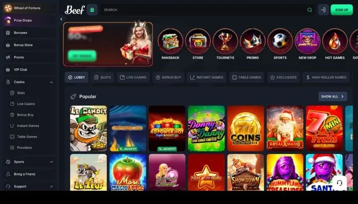 Beef Casino Review Header