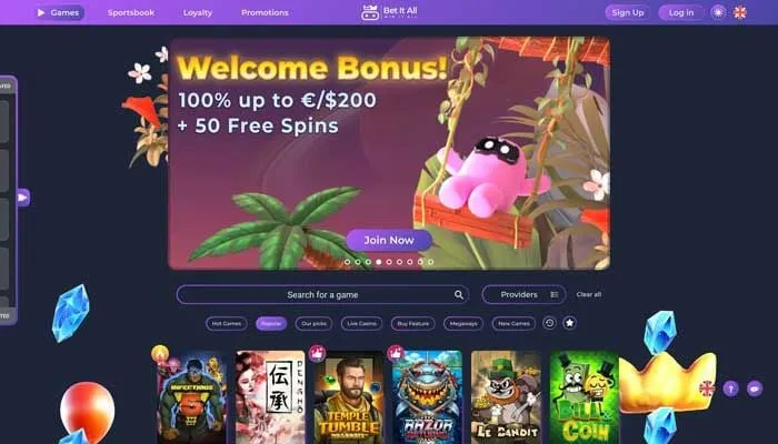 Bet It All Casino Review Header