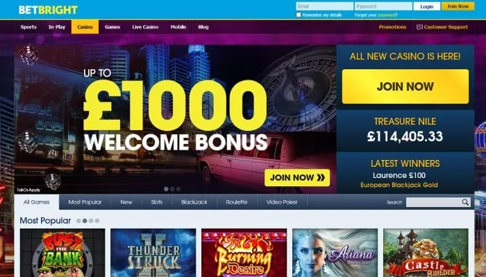 BetBright Casino Review Header