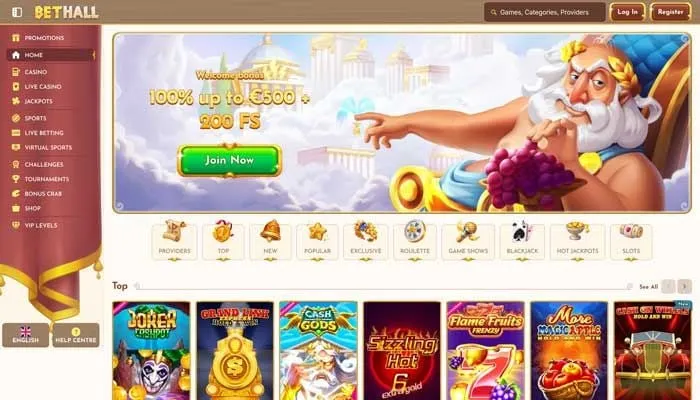 BetHall Casino Review Header