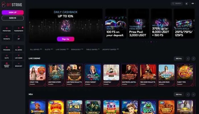Bitstrike.io Casino Review Header