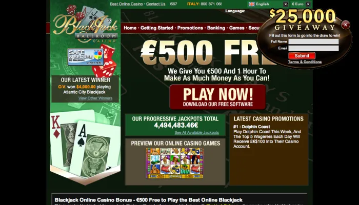 Blackjack Ballroom Casino Review Header