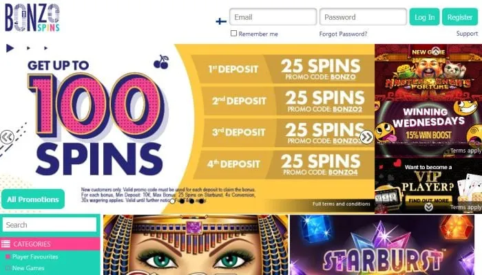 Bonzo Spins Casino Review Header