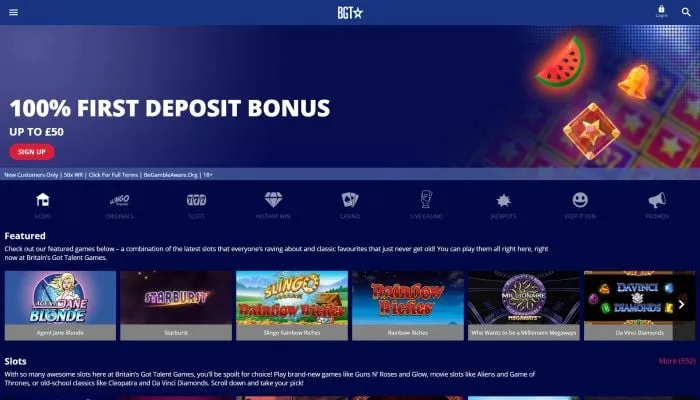 Britain’s Got Talent Games Casino Review Header