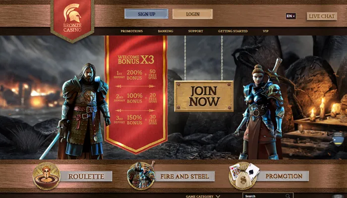 Bronze Casino Review Header