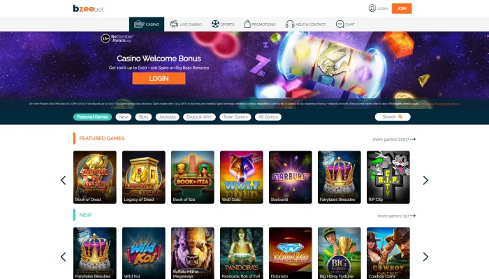 BZeebet Casino Review Header