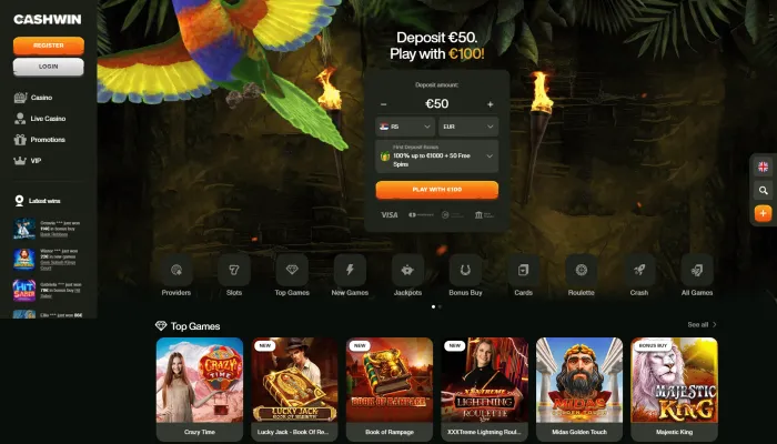 Cashwin Casino Review Header