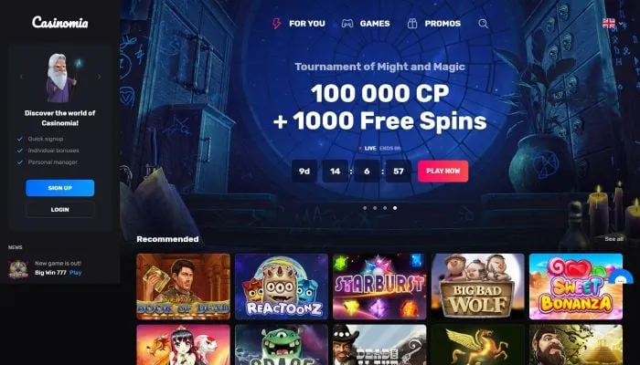 Casinomia Casino Review Header