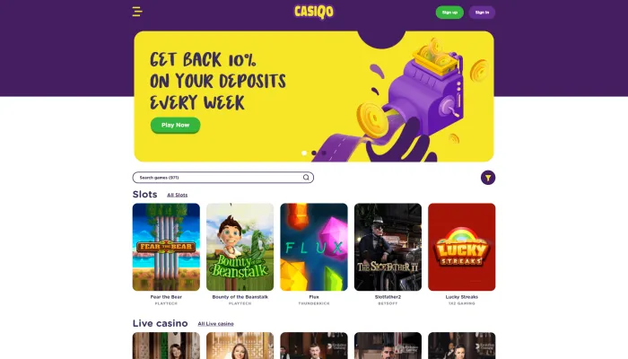 Casiqo Casino Review Header
