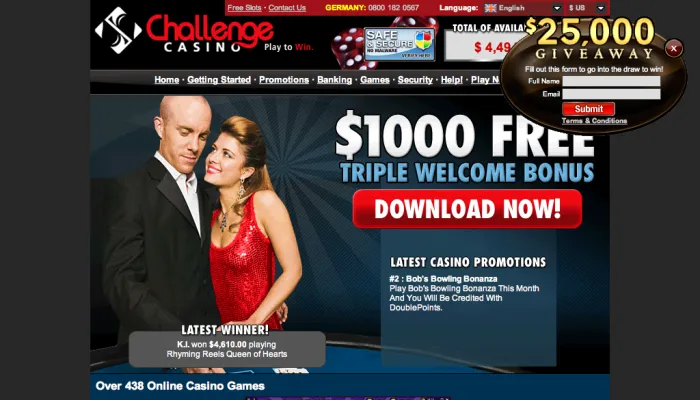 Challenge Casino Review Header