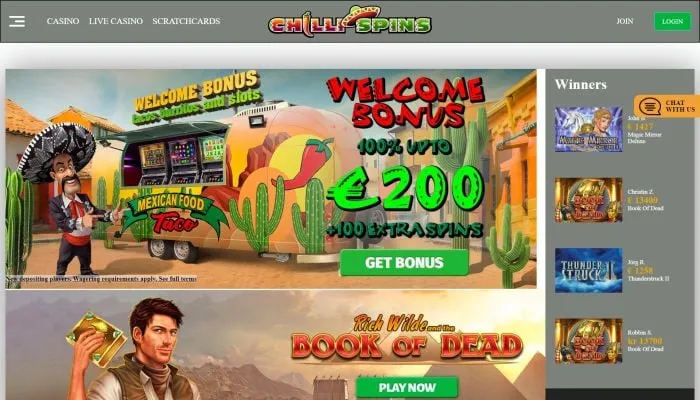 Chilli Spins Casino Review Header