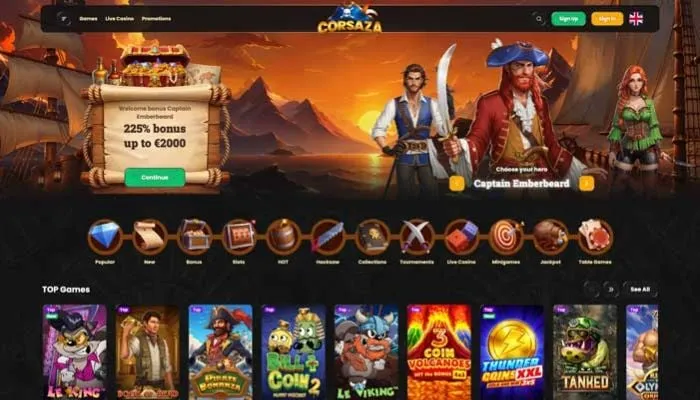 Corsaza Casino Review Header