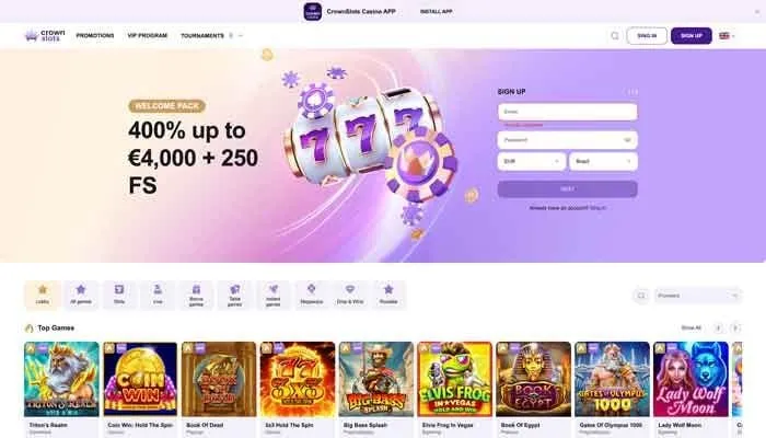 Crownslots Casino Review Header