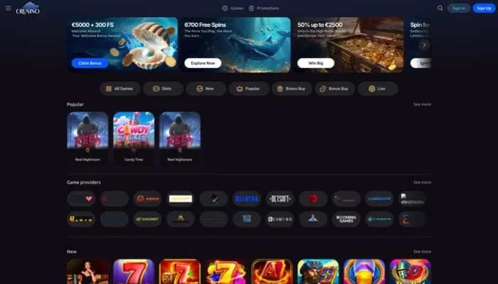 Crusino Casino Review Header