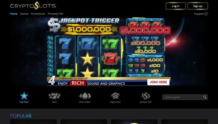 Crypto Slots Casino Review Header