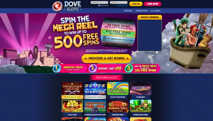 Dove Slots Casino Review Header