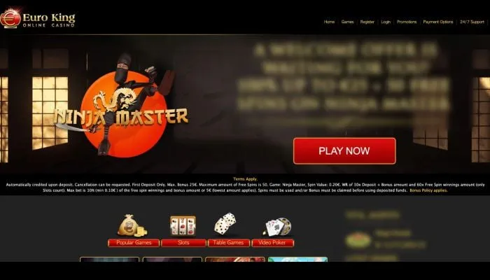 EuroKing Casino Review Header