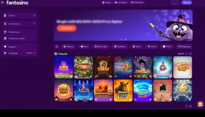 Fantasino Casino Review Header