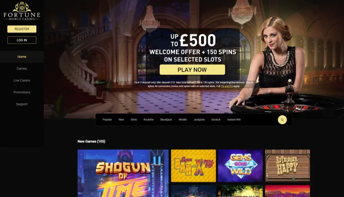 Fortune Mobile Casino Review Header