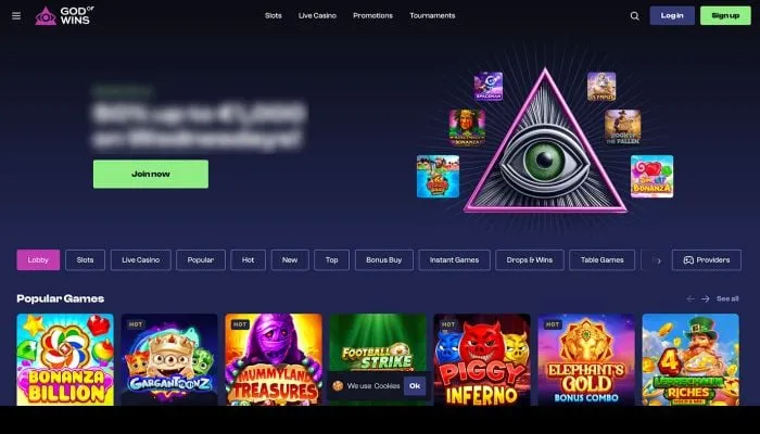 God of Wins Casino Review Header