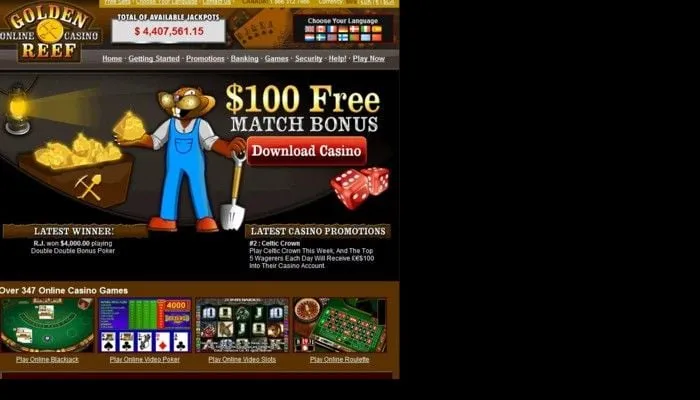 Golden Reef Casino Review Header