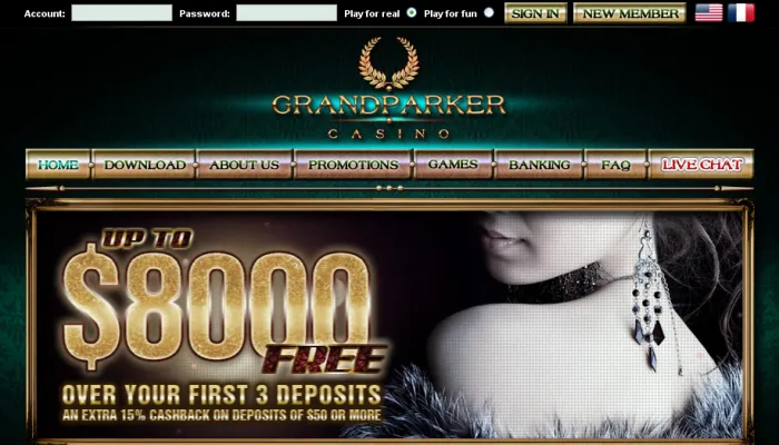 Grand Parker Casino Review Header