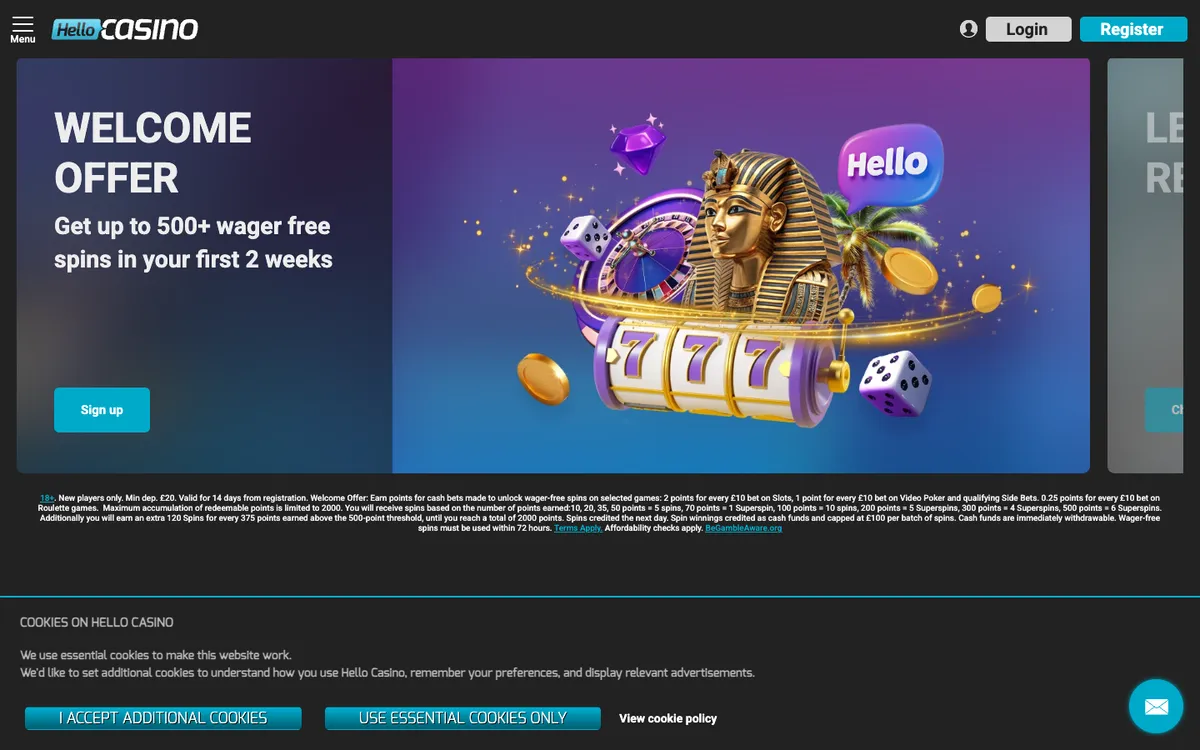 Hello Casino Review Header