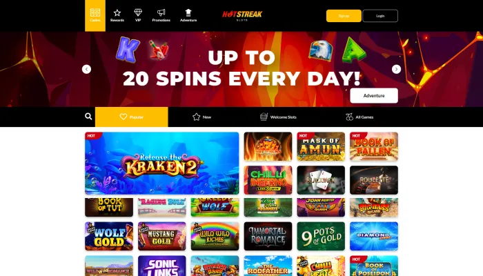 Hot Streak Slots Casino Review Header