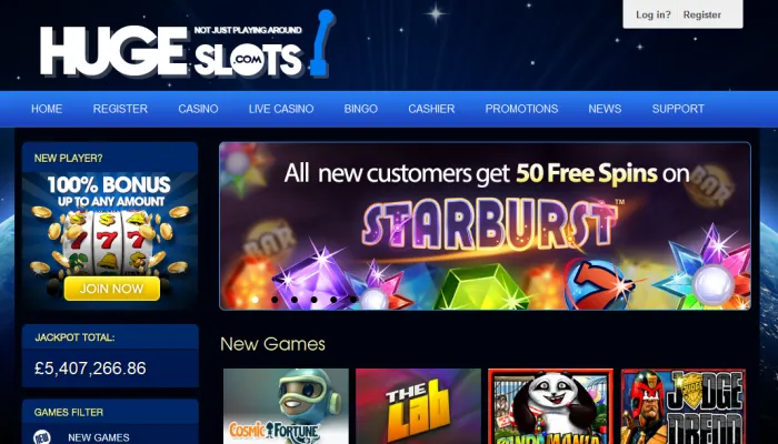 Huge Slots Casino Review Header