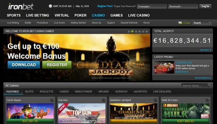 Iron Bet Casino Review Header