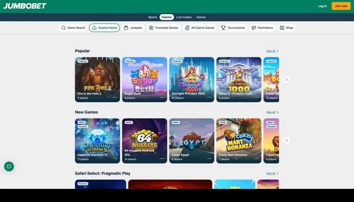 JumboBet Casino Review Header