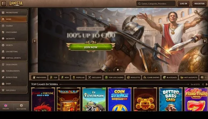 Lanista Casino Review Header