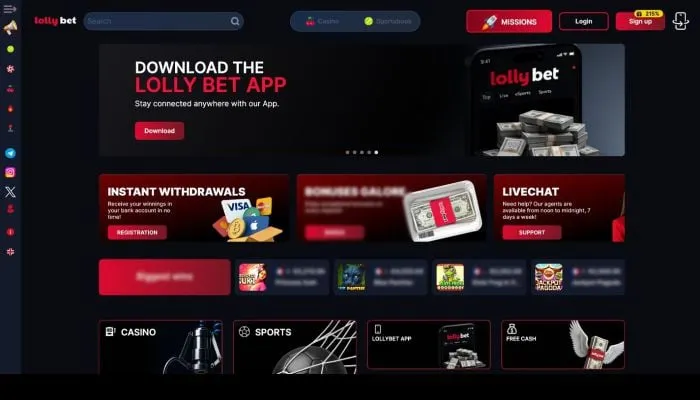 LollyBet Casino Review Header