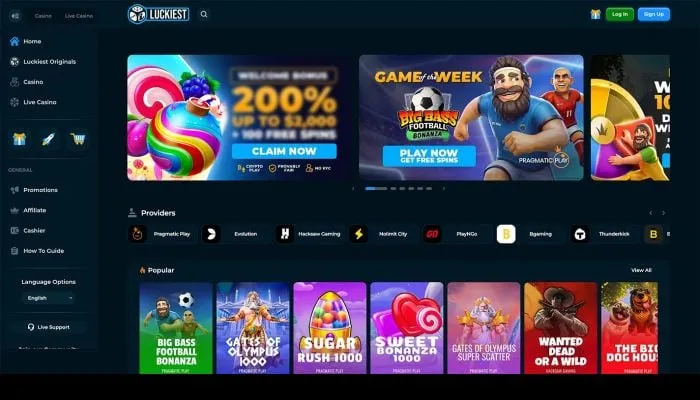 Luckiest Casino Review Header
