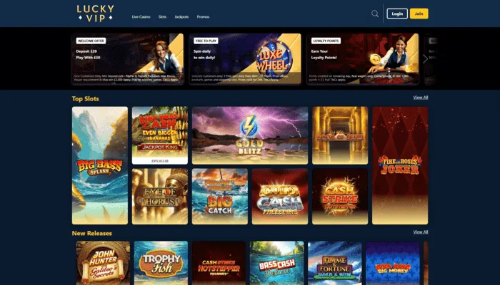 Lucky VIP Casino Review Header