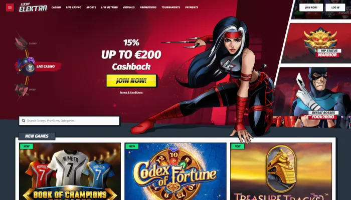 LuckyElektra Casino Review Header
