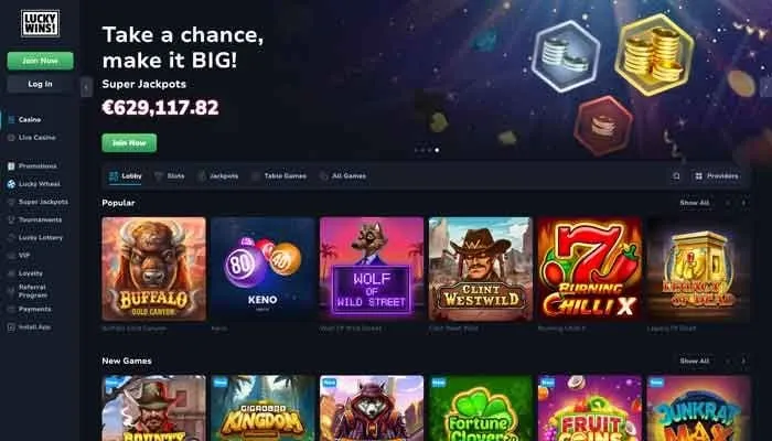 LuckyWins Casino Review Header