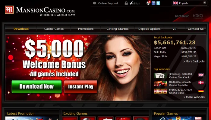 Mansion Casino Review Header