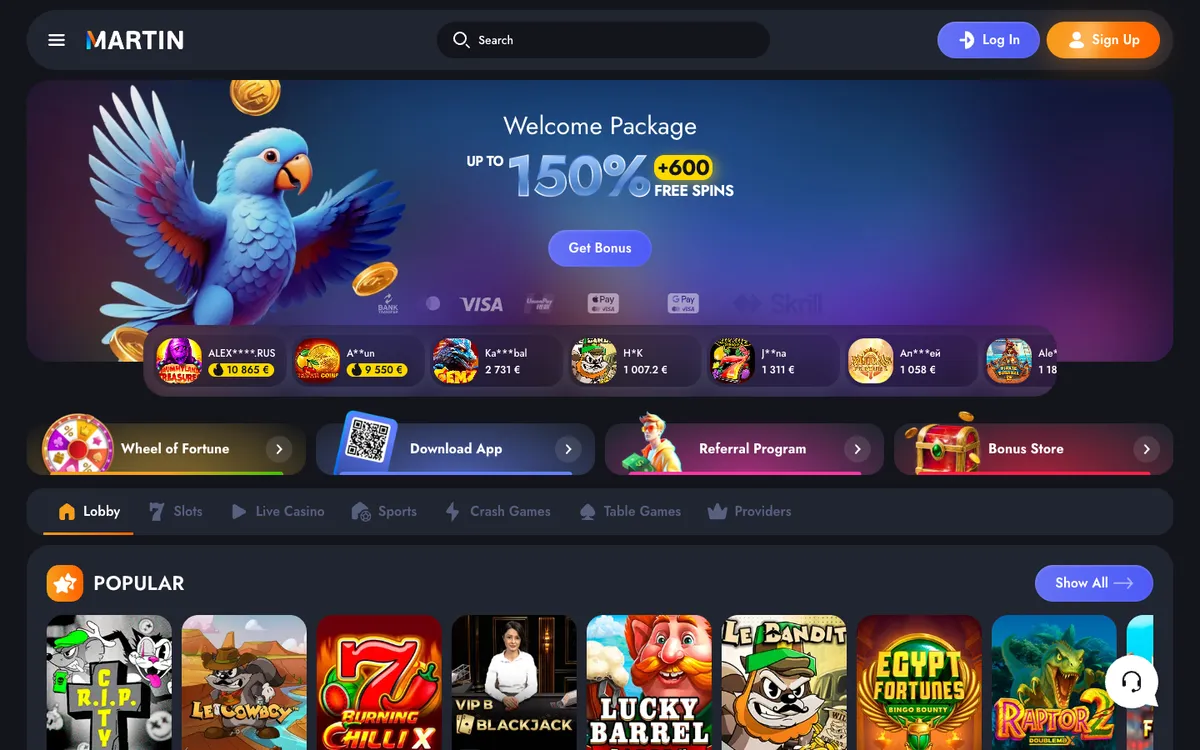Martin Casino Review Header
