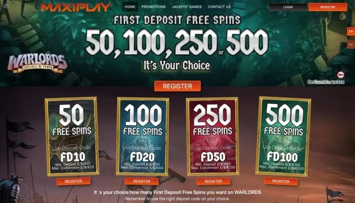 MaxiPlay Casino Review Header