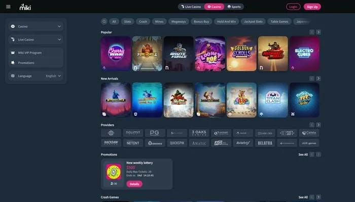 Miki Casino Review Header