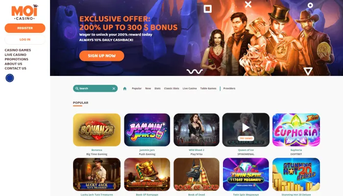 MoiCasino Review Header