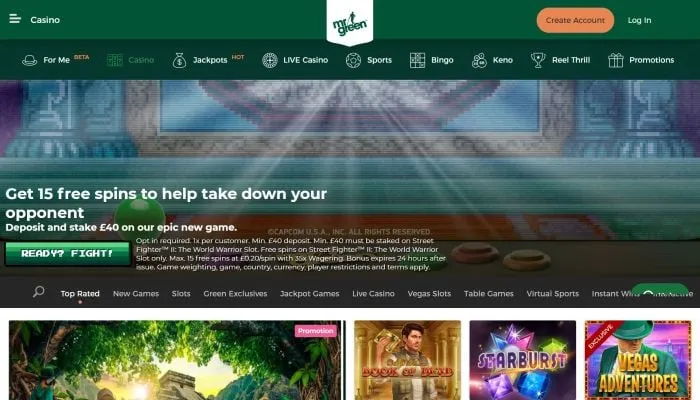 Mr Green UK Casino Review Header