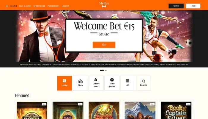 Mr Rex Casino Review Header