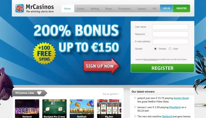 MrCasinos Review Header