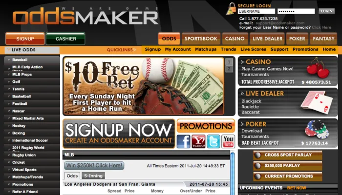 Odds Maker Casino Review Header