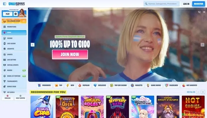 OnlySpins Casino Review Header
