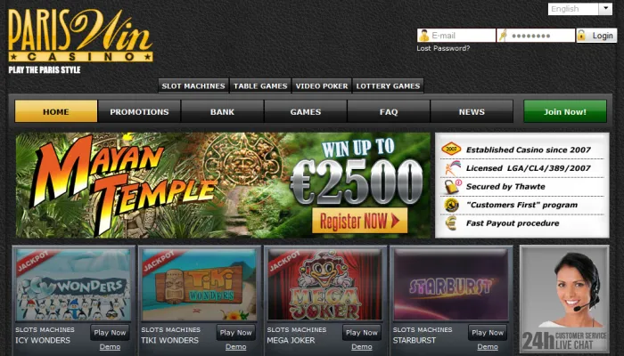 Paris Win Casino Review Header